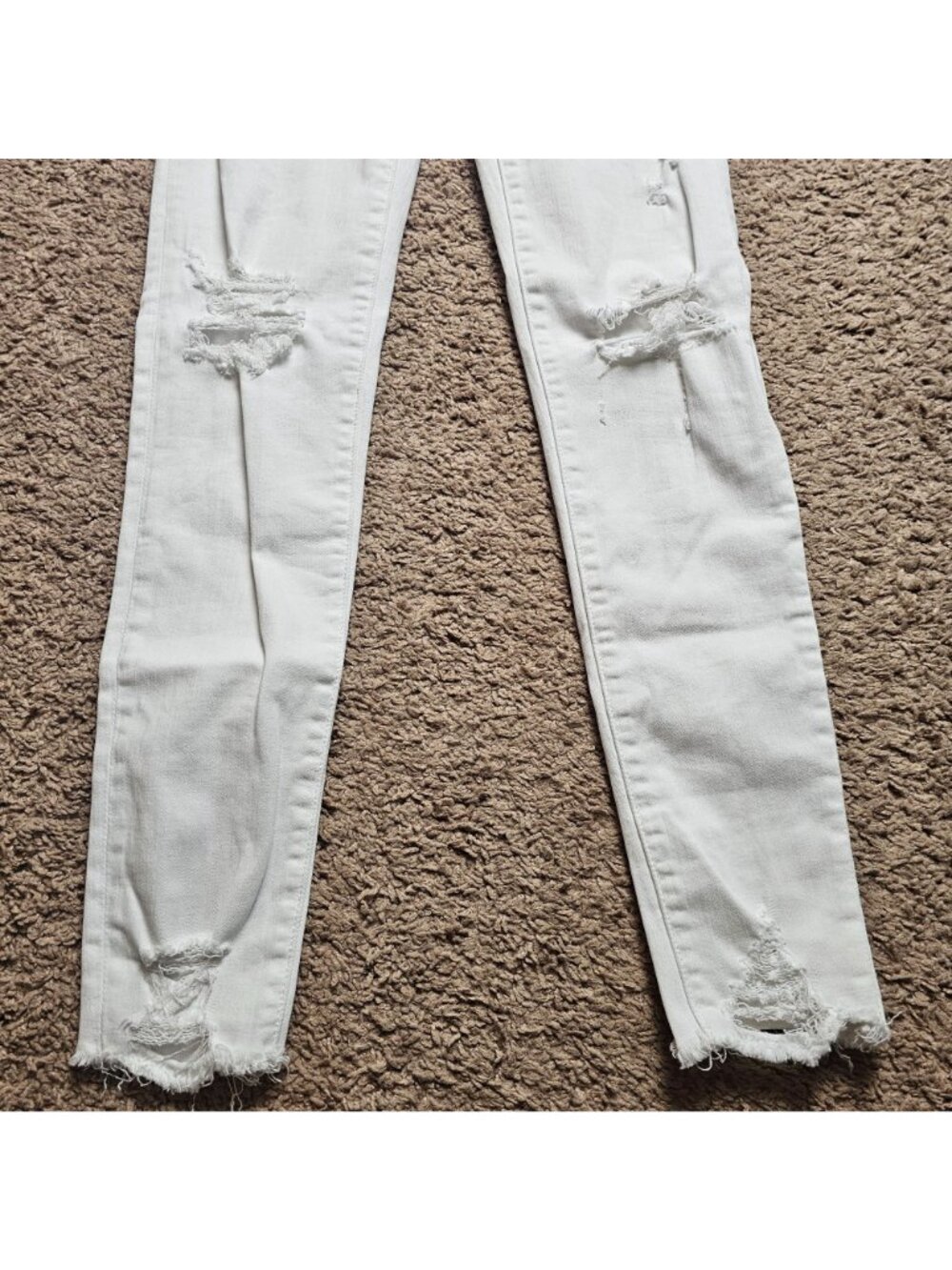 American Eagle Jeans Womens 0 25x27 White High Rise Jegging Denim Distressed - Picture 9 of 9